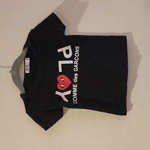 Comme des Garcons Play size 80 18 months black t shirt